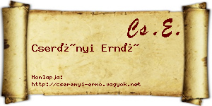 Cserényi Ernő névjegykártya