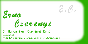 erno cserenyi business card